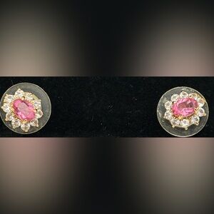 Elegant Pink Crystal Stud Earrings